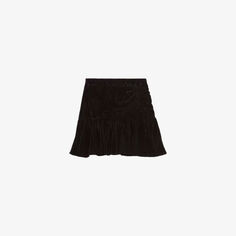 Велюровая мини-юбка Sister с оборками Claudie Pierlot, цвет noir / gris