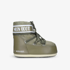 Нейлоновые зимние ботинки Icon Low 2 на шнуровке Moon Boot, хаки