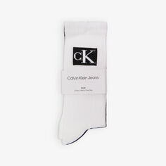 Набор из двух носков из эластичного хлопка с принтом логотипа на манжетах Calvin Klein, черный