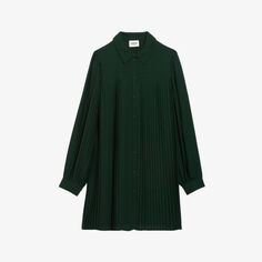 Тканое мини-платье Radia со складками Claudie Pierlot, цвет verts