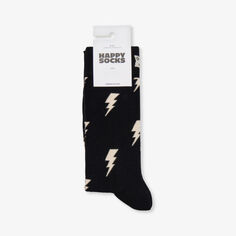 Носки из смесового хлопка с графичным принтом Happy Socks, черный
