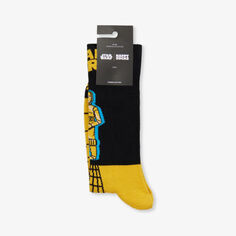Набор из двух носков из эластичного хлопка с графическим принтом Blast Off Burger Happy Socks, черный
