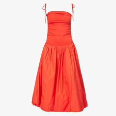 Платье миди Alexa из эластичной ткани с пышными краями Amy Lynn, оранжевый