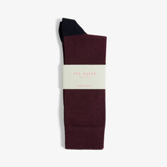Классические эластичные носки из смесового органического хлопка с контрастными вставками Ted Baker, красный