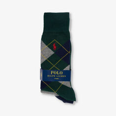 Носки из смесового хлопка с вышитым логотипом, комплект из двух штук Polo Ralph Lauren, серый