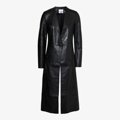 No179 Кожаное пальто с V-образным вырезом Gabriela Coll G, черный