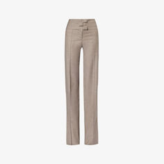 Tullia прямые брюки средней посадки из смесовой шерсти Aya Muse, коричневый