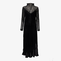 Платье миди из многослойной сетки с открытыми швами Song For The Mute, черный