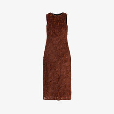 Тканое платье миди без рукавов с пышной текстурой Song For The Mute, коричневый