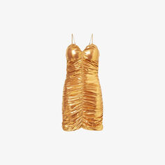 Платье мини из эластичной ткани с металлизированным вырезом и вырезом в форме сердца Amy Lynn, желтый