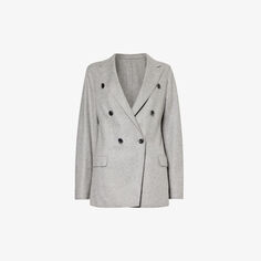 Двубортный пиджак стандартного кроя из смесовой шерсти Eleventy, цвет grigio