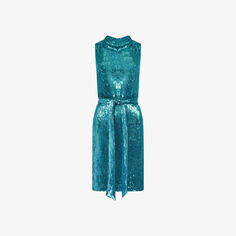 Платье мини из эластичной ткани с поясом и пайетками Ro&amp;Zo, синий Ro&Zo