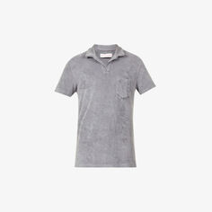 Рубашка-поло свободного кроя из хлопка с фирменной биркой Terry Orlebar Brown, цвет granite