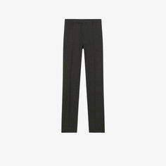 Зауженные шерстяные брюки узкого кроя Berkeley Sandro, цвет noir / gris