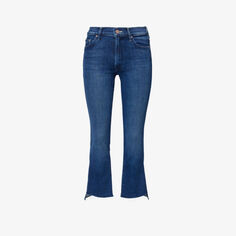 Прямые джинсы из эластичного денима со средней посадкой The Insider Crop Mother, цвет sake to me