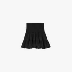 Тканая мини-юбка June со сборками Maje, цвет noir / gris