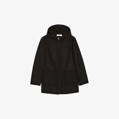 Пальто Gliss из смесовой шерсти с капюшоном Claudie Pierlot, цвет noir / gris
