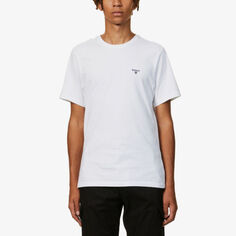 Базовая футболка из фирменного хлопкового трикотажа Barbour, белый