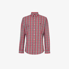 Рубашка из хлопкового поплина в клетку с вышитым логотипом Polo Ralph Lauren, мультиколор
