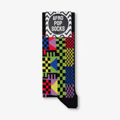 Носки из эластичного хлопка с графическим рисунком Afropop Socks, черный