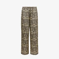 Шелковые пижамные трусы для сна с карманами для сна Maison Essentiele, цвет leopard