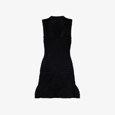 Трикотажное платье мини с расклешенным краем и текстурой питона Alaia, цвет noir alaia AlaÏa