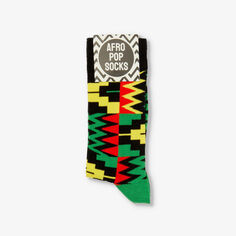 Носки из эластичного хлопка с графическим принтом Afropop Socks, зеленый