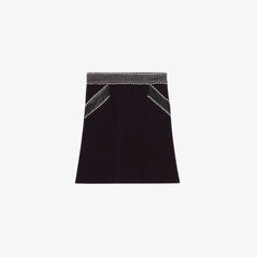 Мини-юбка эластичной вязки Mac с контрастной отделкой Claudie Pierlot, цвет bleus