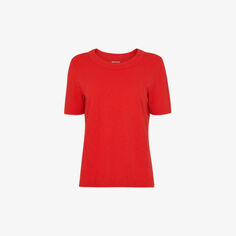 Хлопковая футболка Rosa с круглым вырезом Whistles, красный