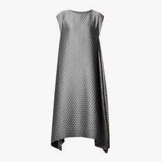 Платье миди из блестящей плиссированной ткани Issey Miyake, серый