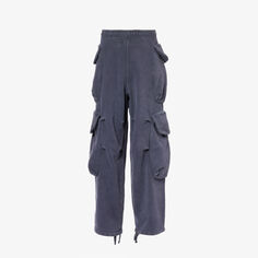 Широкие спортивные брюки Gocar из органического хлопкового джерси Entire Studios, черный