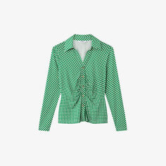 Рубашка Molli классического кроя из эластичной ткани в горошек Lk Bennett, зеленый