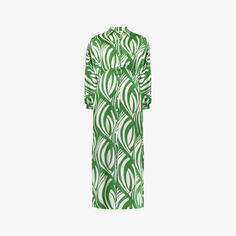 Платье миди из переработанного полиэстера с геометрическим принтом и рукавами «летучая мышь» Ro&amp;Zo, зеленый Ro&Zo