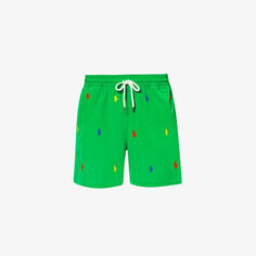 Купальные шорты Traveler из эластичного переработанного полиэстера с вышитым логотипом Polo Ralph Lauren, зеленый