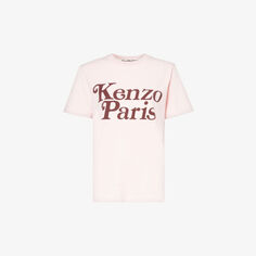 Футболка из хлопкового джерси KENZO x Verdy с фирменным принтом Kenzo, розовый