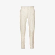 Компактные зауженные хлопковые брюки-чинос стандартного кроя с петлями для ремня Tom Ford, серый