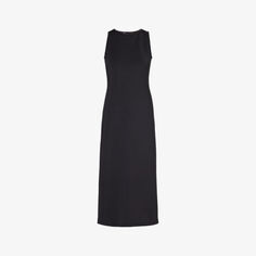 Платье макси Baccano из эластичной ткани с круглым вырезом Max Mara, черный