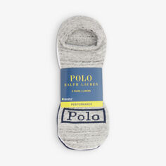 Комплект из трех носков из эластичного хлопка с фирменным принтом Polo Ralph Lauren, белый