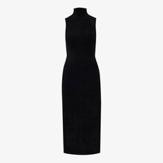 Трикотажное платье макси Lyndsey с высоким воротником Proenza Schouler White Label, черный