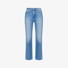 Узкие джинсы Noella из органического эластичного денима с высокой посадкой Paige, цвет charming distressed