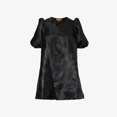 Платье мини Brethel из переработанного полиэстера с металлизированными завитками Stine Goya, цвет swirl