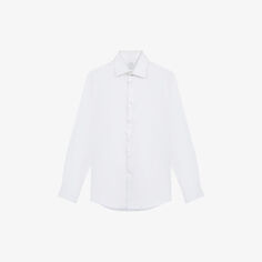 Рубашка приталенного кроя Frontier из эластичного хлопка Reiss, белый