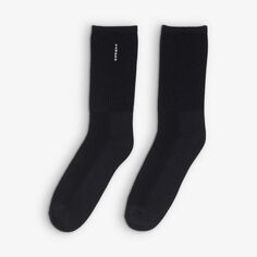 Носки из эластичного хлопка в рубчик с вышитым логотипом Sandro, цвет noir / gris