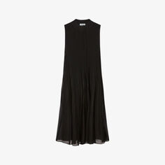 Тканое платье миди Maryli с плиссированной юбкой Claudie Pierlot, цвет noir / gris