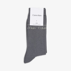 Комплект из двух эластичных носков из смесового хлопка с логотипом Calvin Klein, серый
