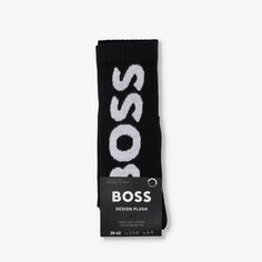 Трикотажные носки с логотипом Big Logo Boss, черный