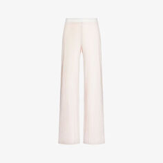 Широкие пижамные брюки со средней посадкой из органического хлопкового джерси Skin, розовый