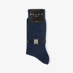 Носки из смесового хлопка стрейч с семейным фирменным принтом Falke, темно-синий