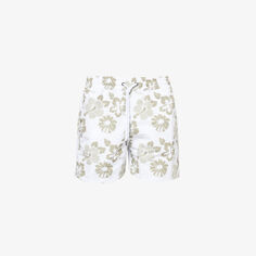 Плавки-шорты Petala из переработанного полиэстера с графическим принтом Frescobol Carioca, белый