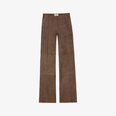 Прямые замшевые брюки со средней посадкой Parfait Zadig&amp;Voltaire, бронзовый